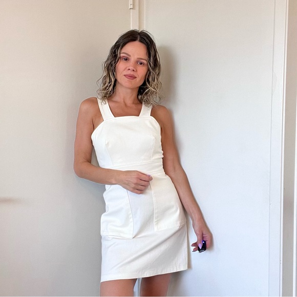 Reformation Dresses & Skirts - Reformation Kaia Denim Patch Pocket Dress White